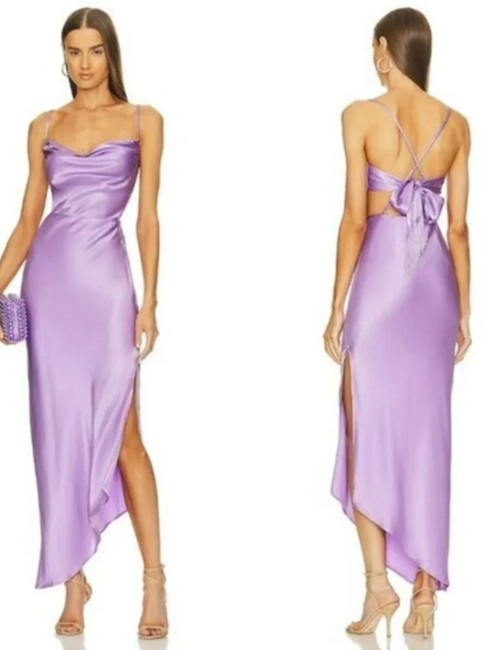 x REVOLVE Cassie Midi Dress Michael Costello, Size Small, Purple